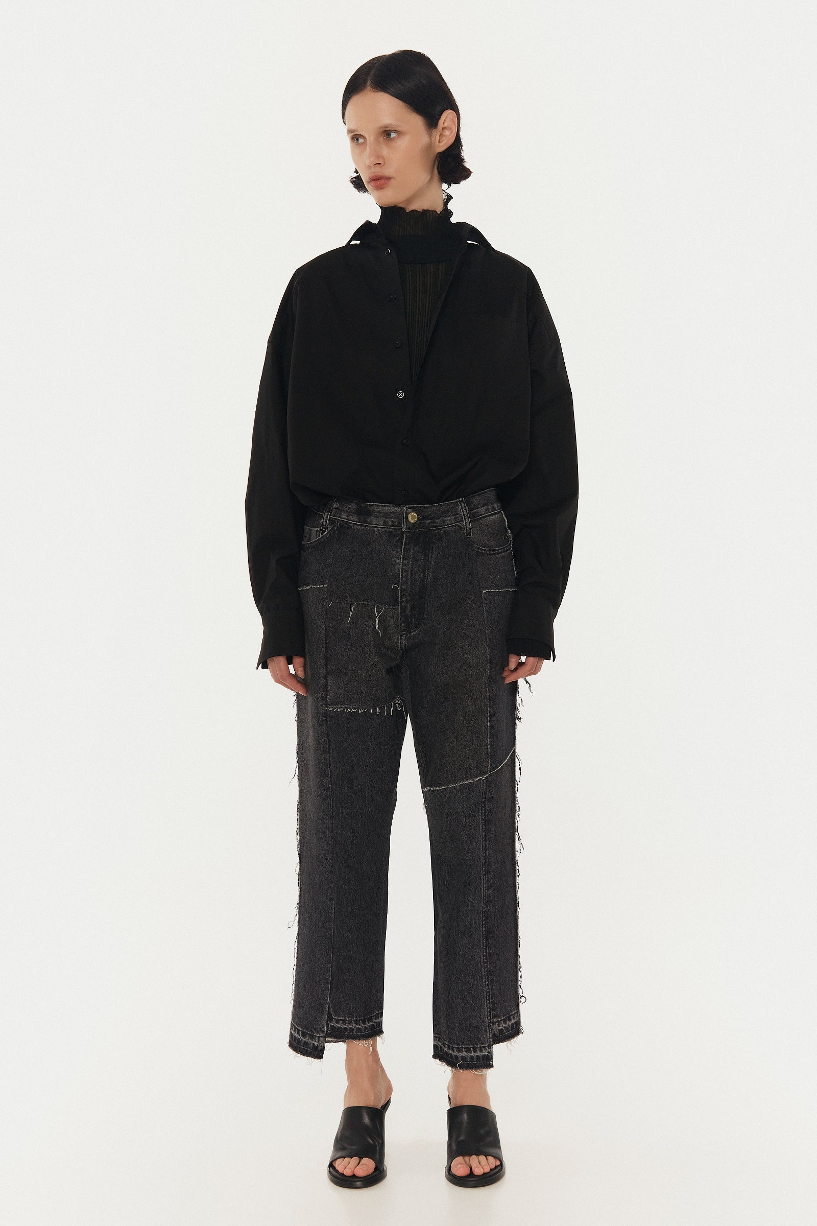 PATCHWORK JEANS GREY