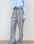 LITKOVSKA Pinstripe Pleated Pants with Drawstring