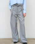 LITKOVSKA Pinstripe Pleated Pants with Drawstring