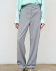 PINSTRIPED WIDE-LEG PANTS