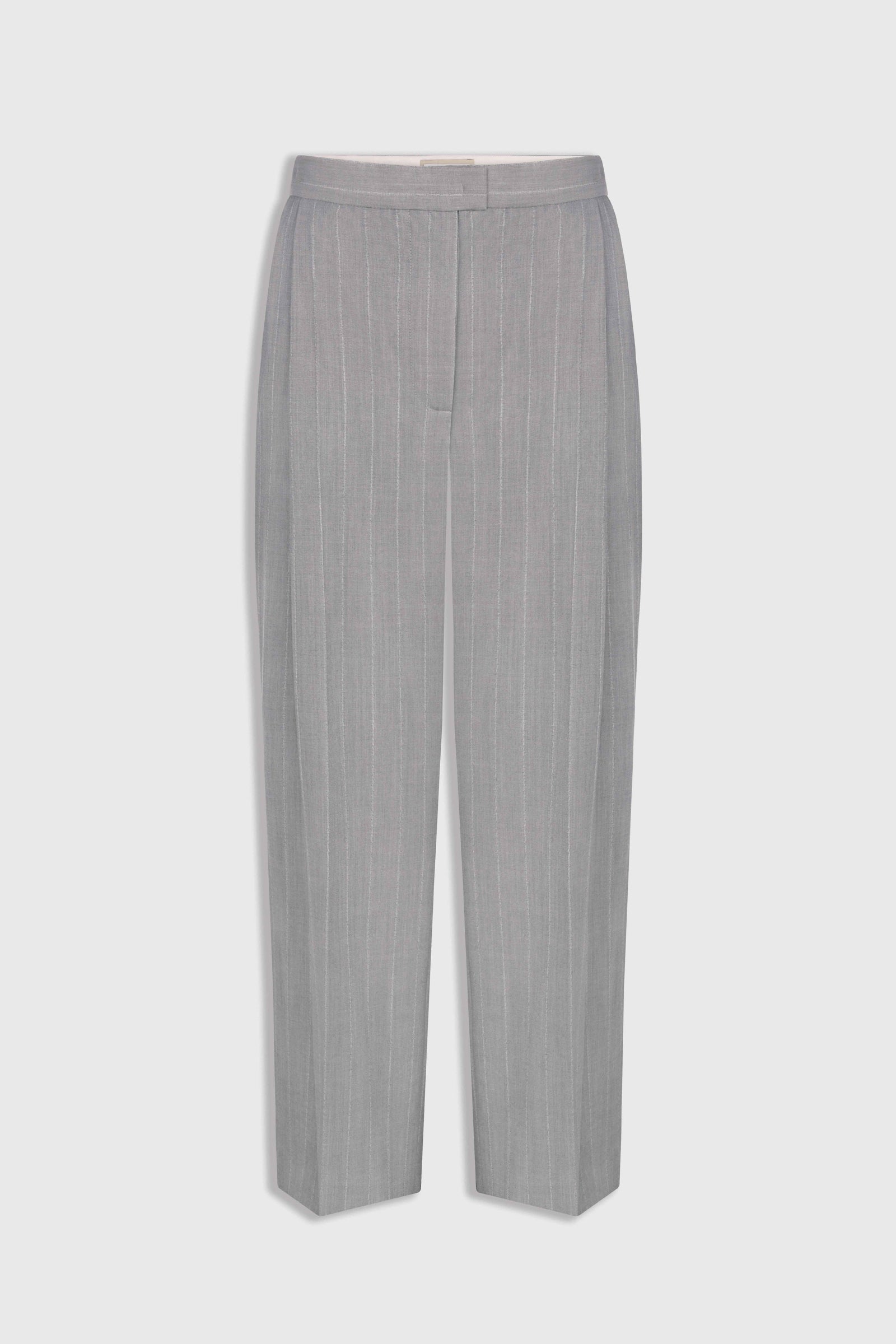 PINSTRIPED WIDE-LEG PANTS
