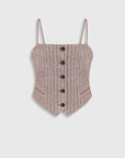 PINSTRIPED WOOL-BLEND VEST