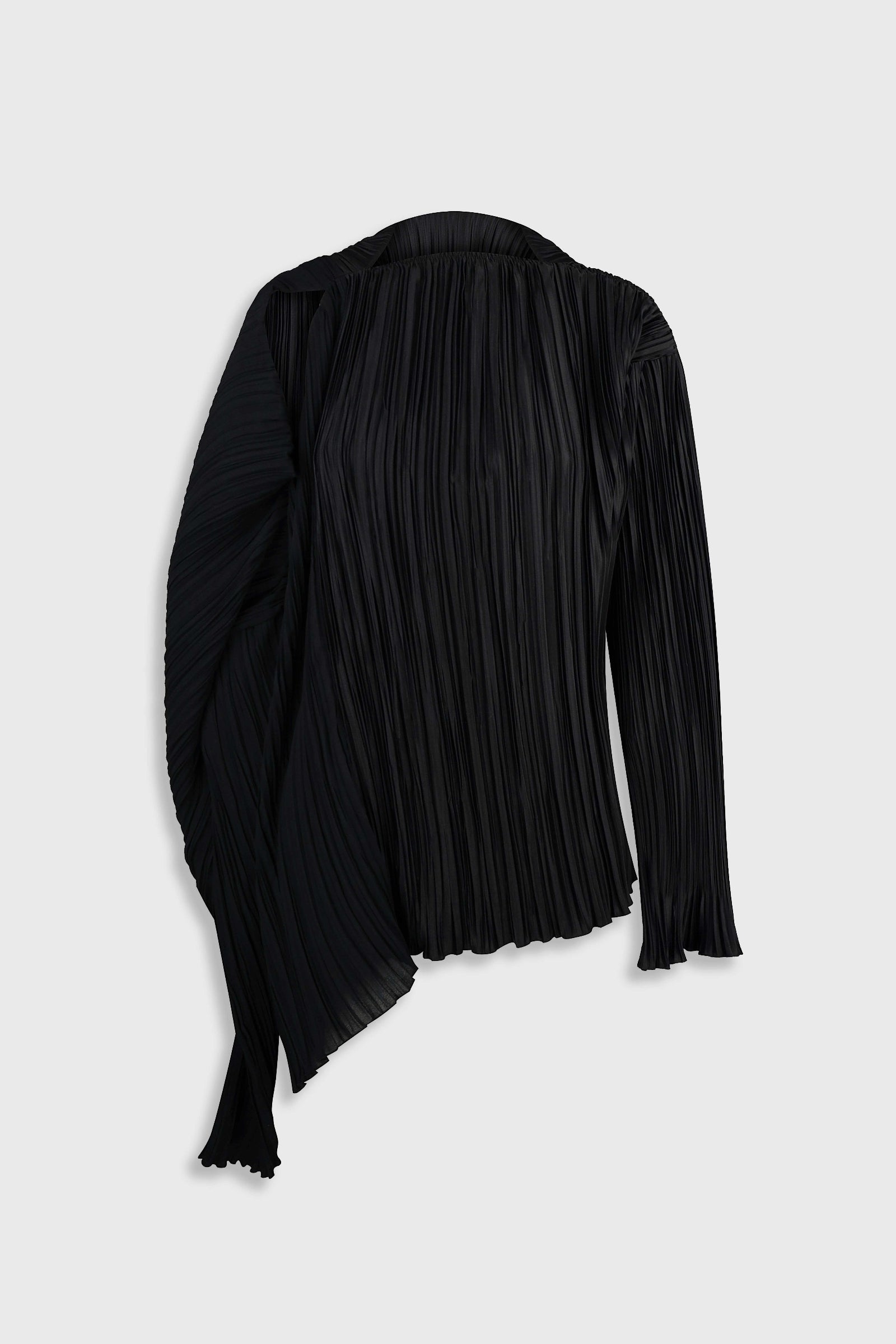 PLISSÉ BLOUSE WITH SLOUCHY SHOULDER LINE black 4