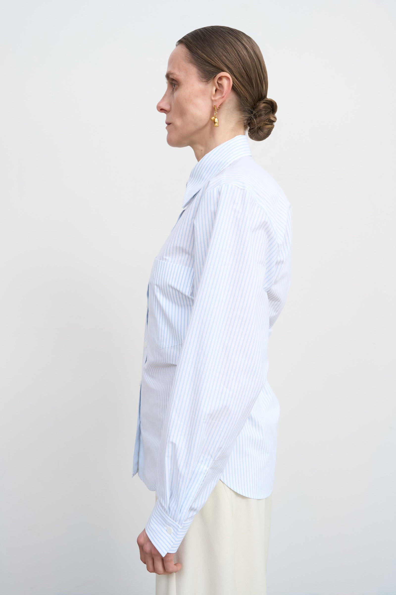 POPLIN SHIRT WITH TWISTED BACK DETAIL