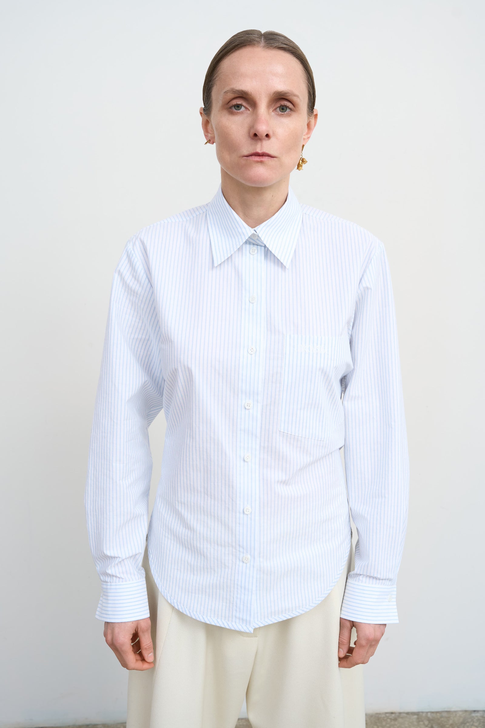 POPLIN SHIRT WITH TWISTED BACK DETAIL