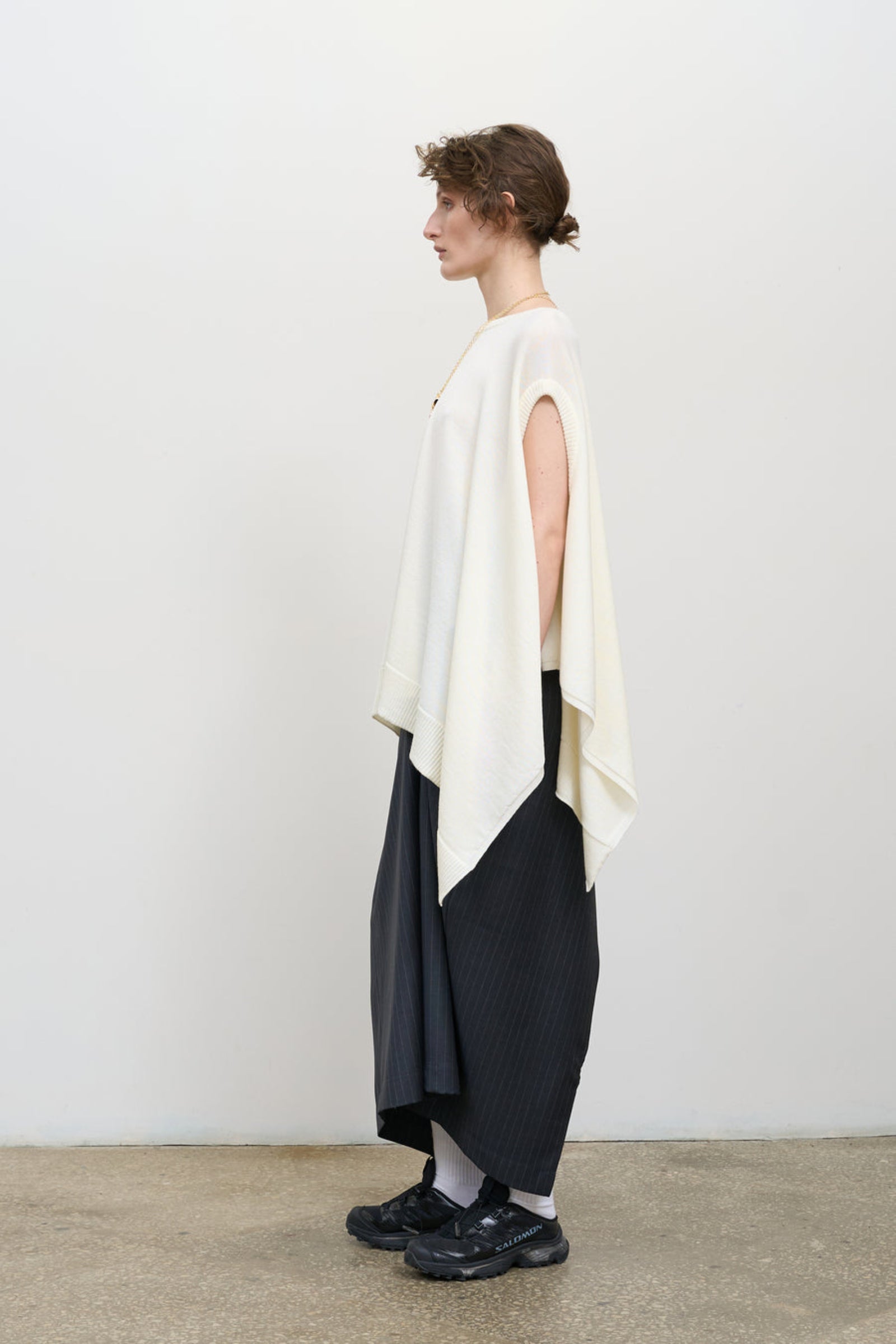 REVERSIBLE ASYMMETRIC KNIT TOP ivory 1