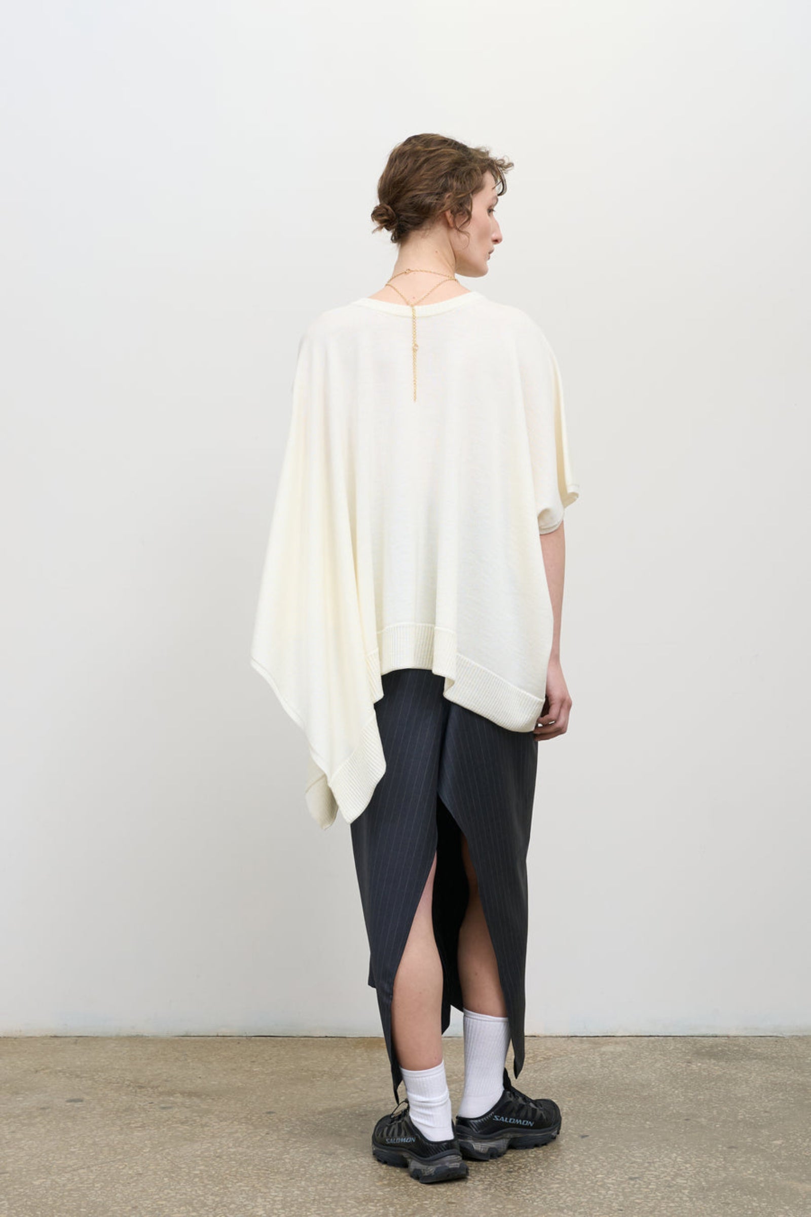 REVERSIBLE ASYMMETRIC KNIT TOP ivory 2