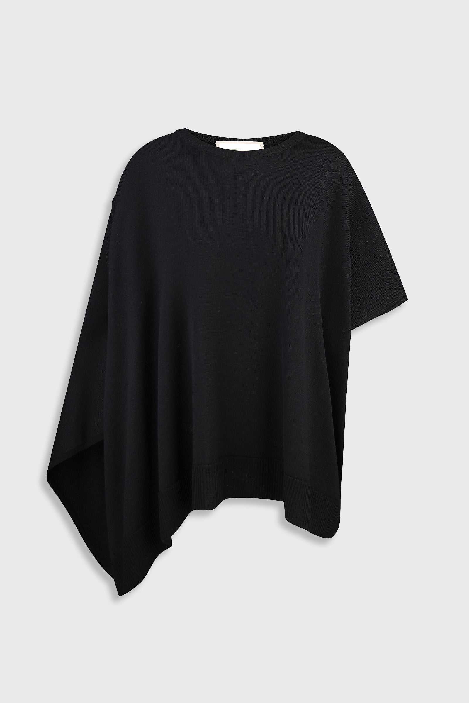 REVERSIBLE ASYMMETRIC KNIT TOP Black