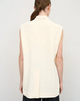 SOFT BLEND VEST WITH KNEE-LENGTH SCARF AND FRINGE DETAIL back