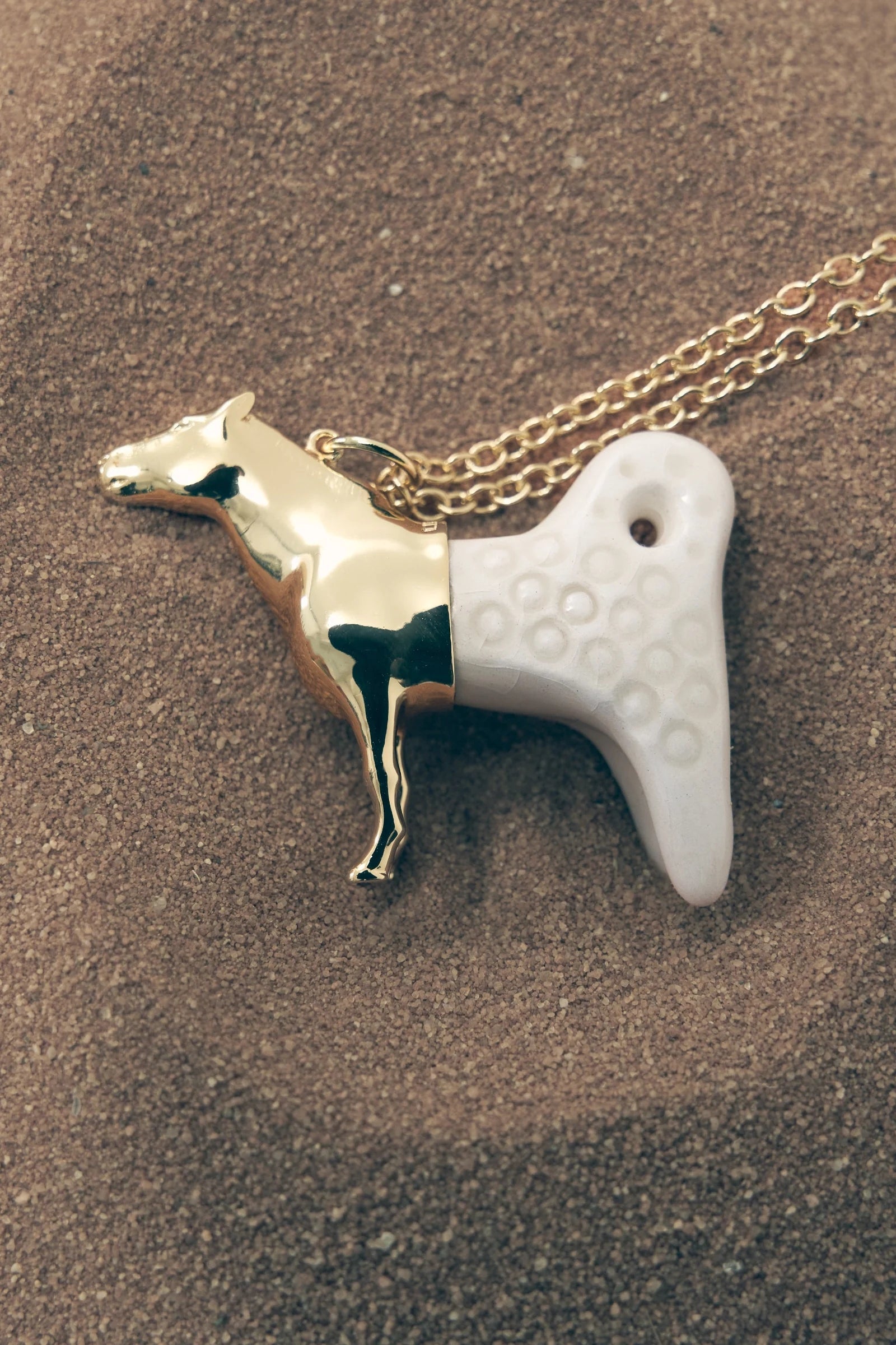 SPIRIT GOLD-PLATED PENDANT WITH CLAY-EMBELLISHED DETAIL