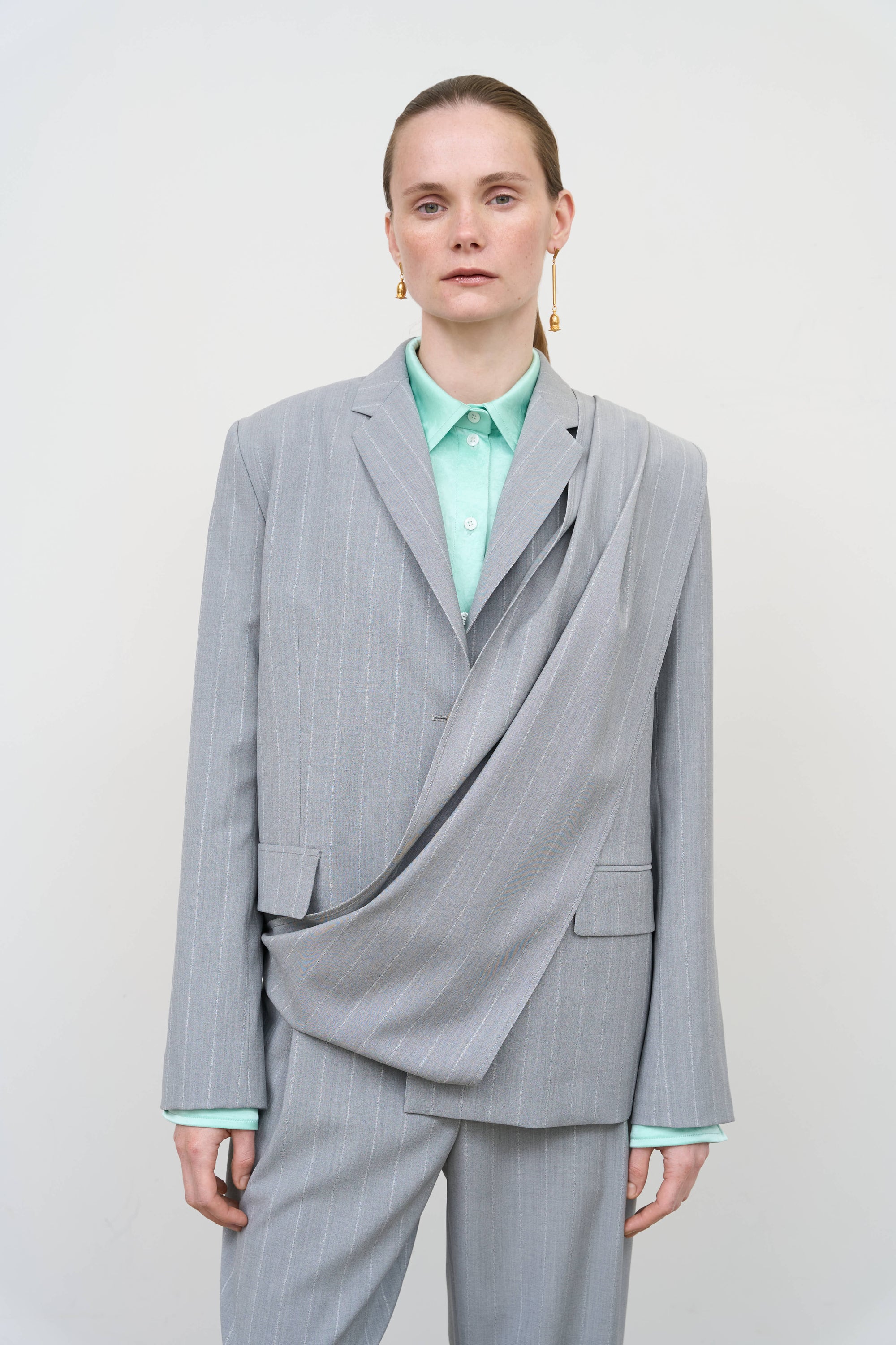Scarf-Lapel Deconstructed Jacket 2