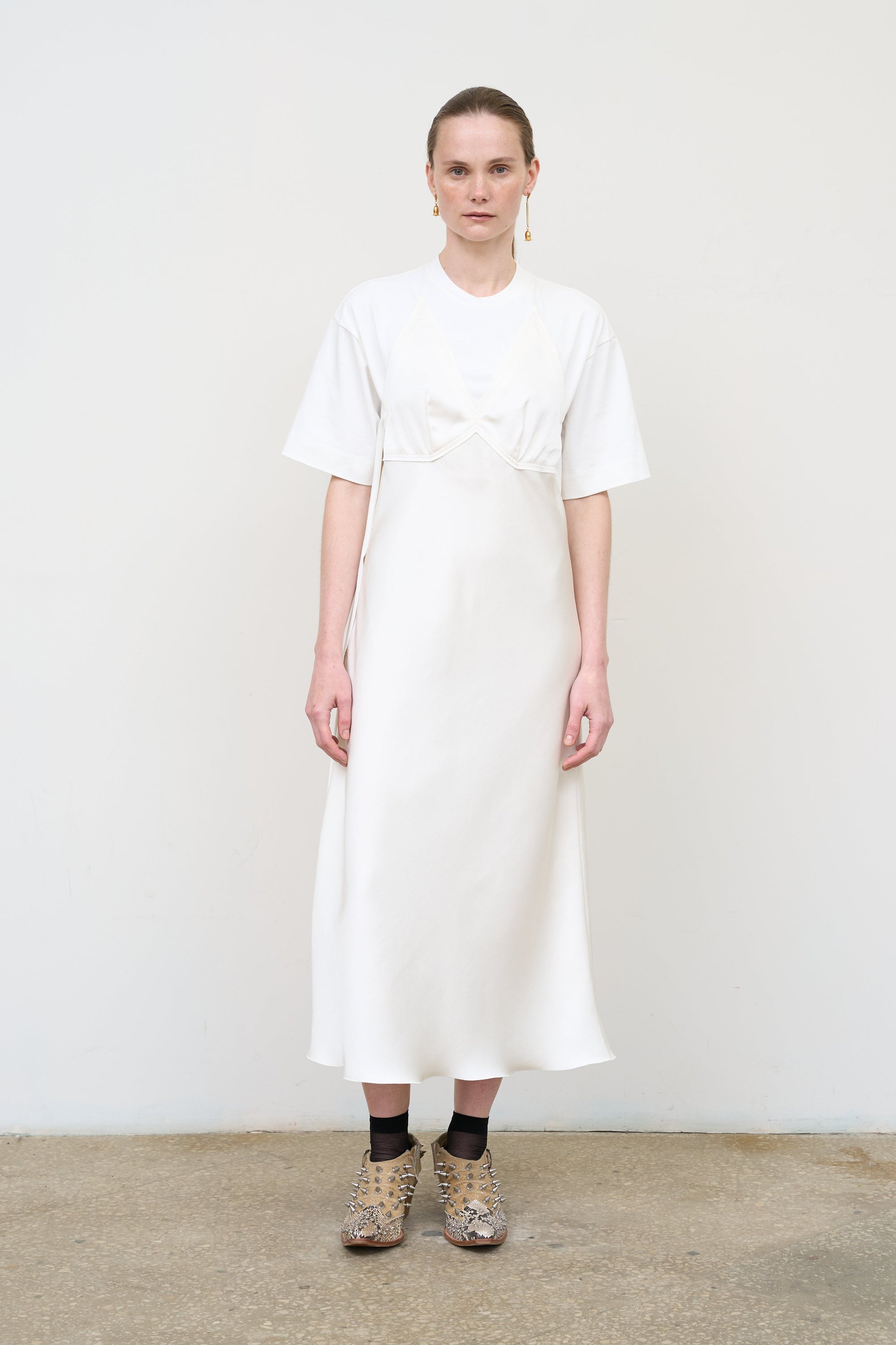 LITKOVSKA Soft-Structured Tee Dress - Minimalist Sculpture White / 34 LITKOVSKA Soft-Structured Tee Dress - Minimalist Sculpture White / 34