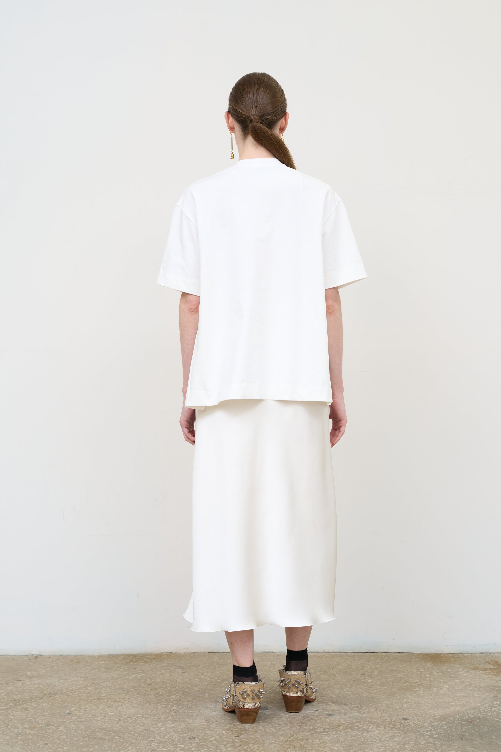 Soft-Structured Tee Dress in White3