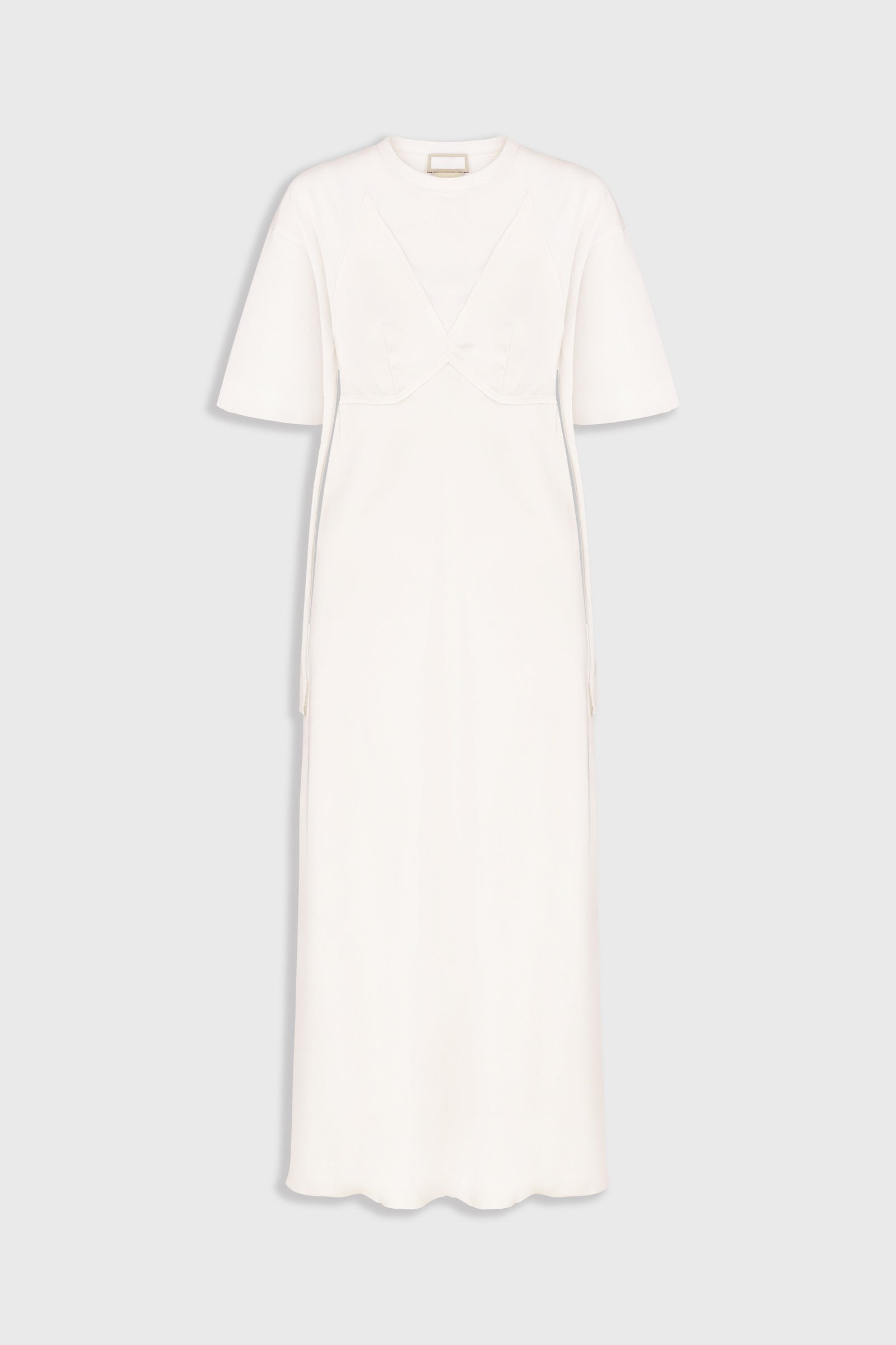 Soft-Structured Tee Dress in White
