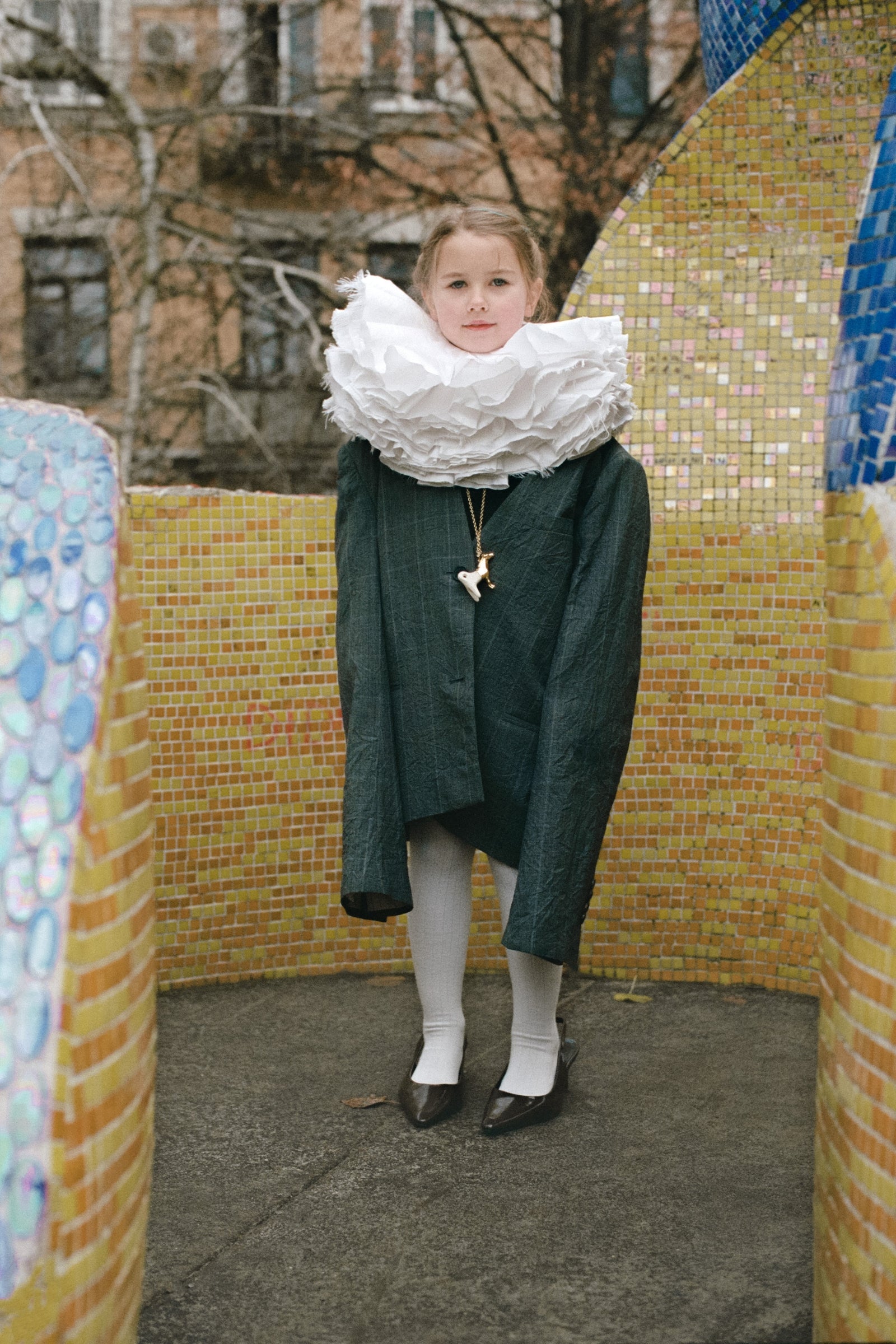 Spirit Gold-Plated Pendant with Clay-Embellished Detail