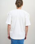 T-SHIRT WITH FLORAL DETAILS IN WHITE
