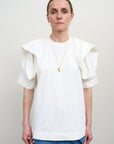 T-SHIRT WITH FLORAL DETAILS IN WHITE 2