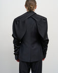 TAILORED WOOL-BLEND JACKET WITH TWISTABLE SLEEVES