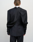 TAILORED WOOL-BLEND JACKET WITH TWISTABLE SLEEVES