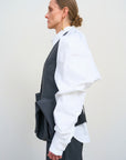 TAILORED VEST WITH FLORAL ACCENTS