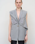 Vest with Front Twist Detail in Grey 3