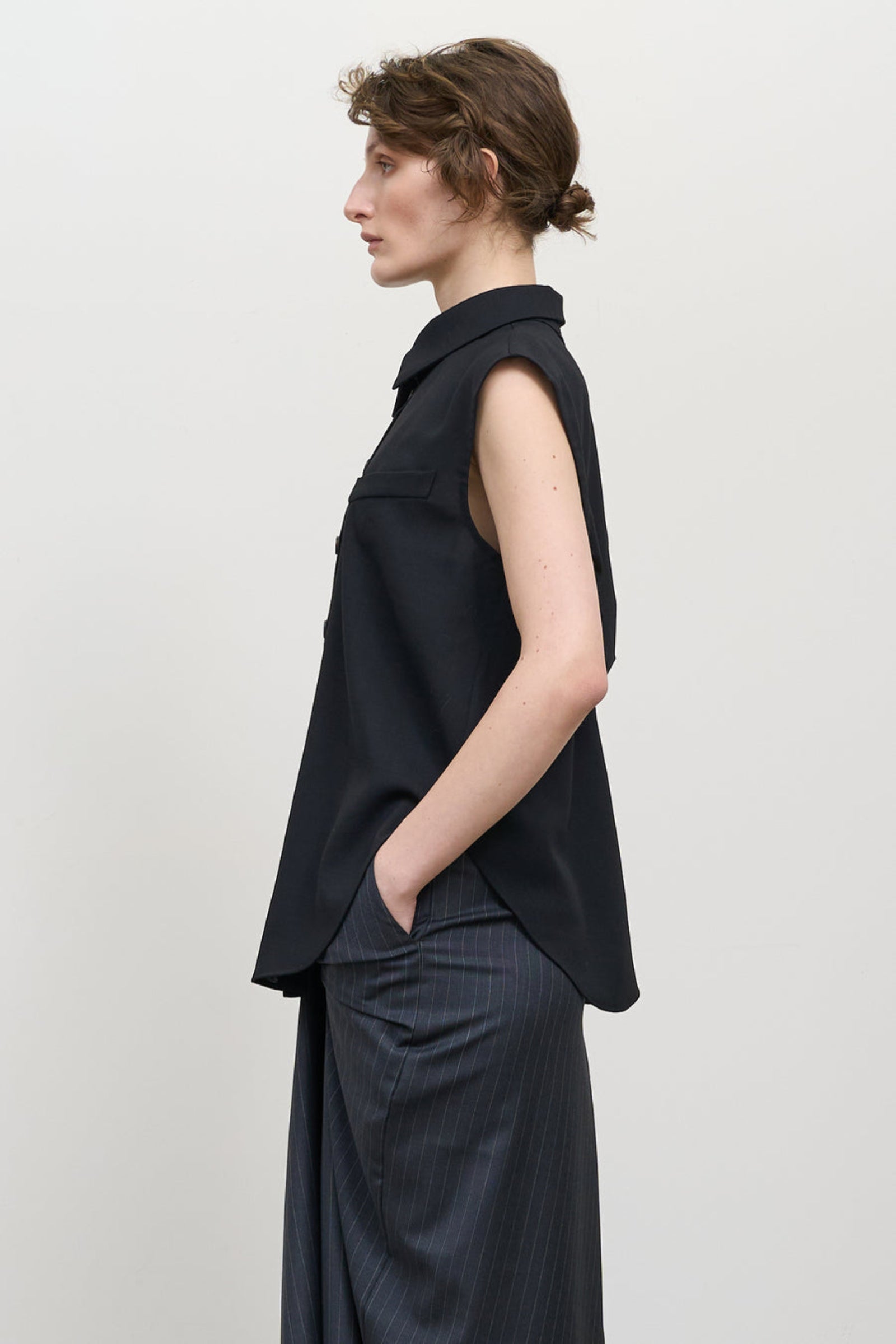 Virgin Wool Shirt with Twisted Back 1