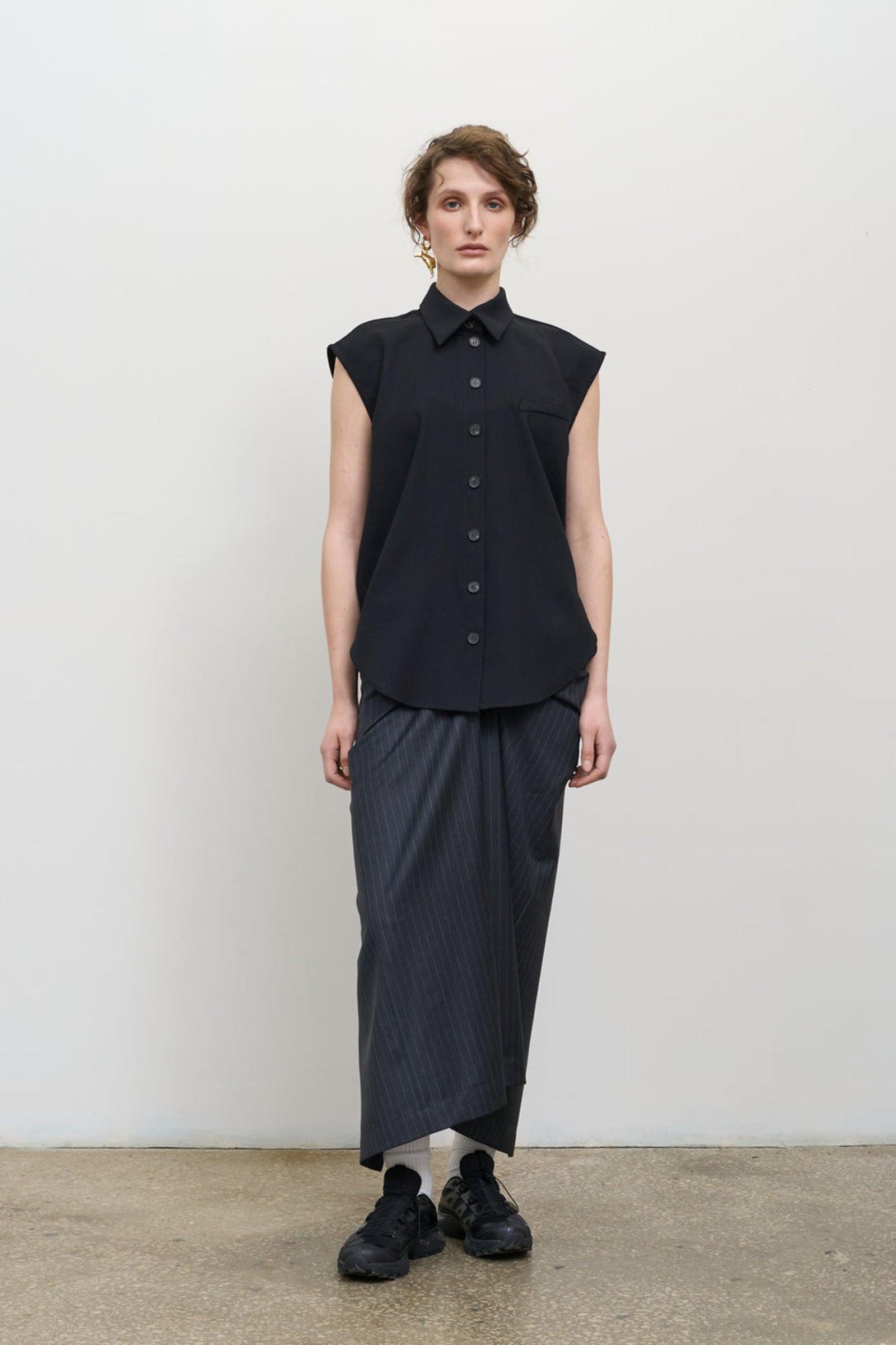 Virgin Wool Shirt with Twisted Back