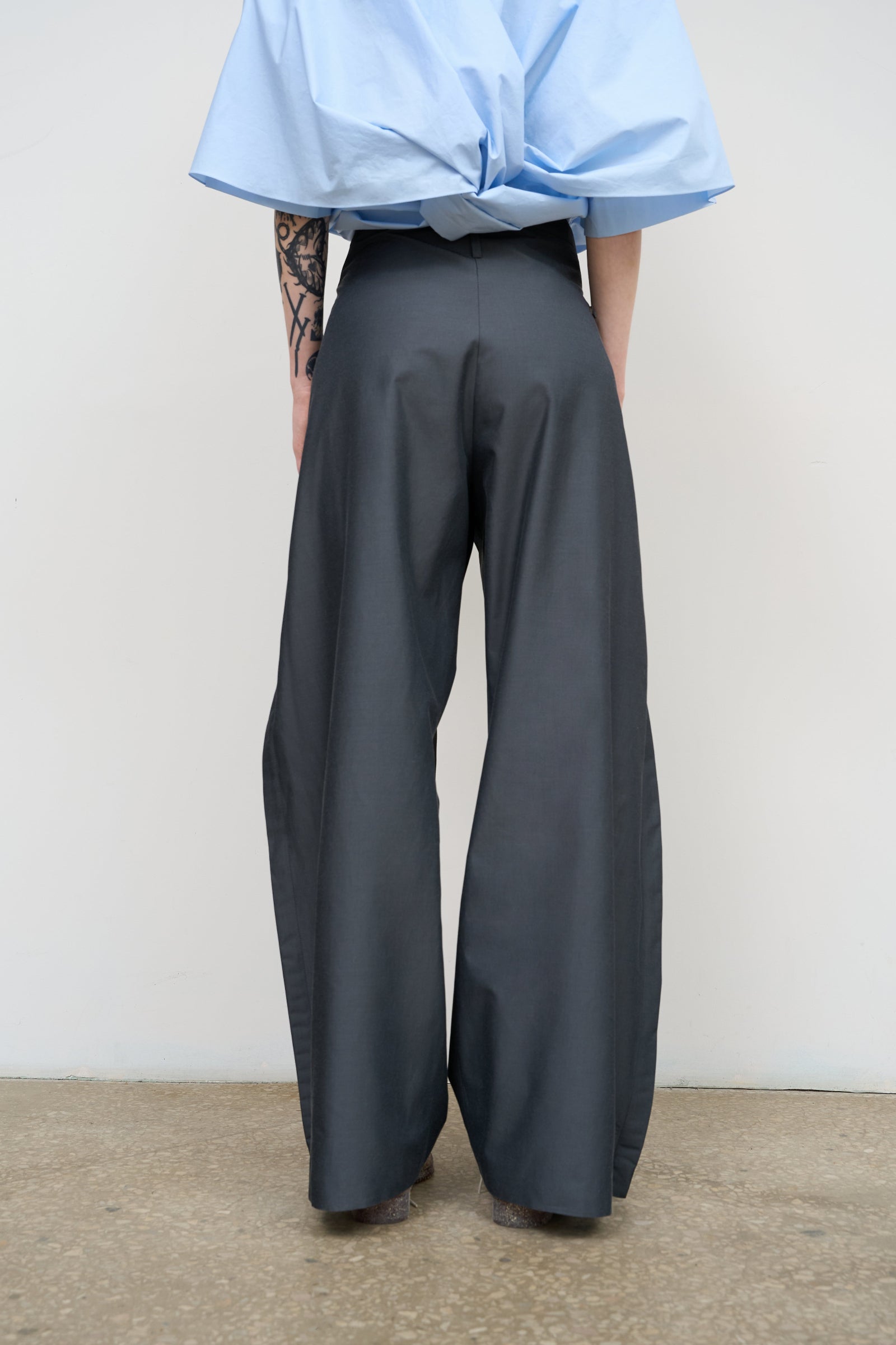 WIDE COTTON PANTS WITH ADJUSTIBLE WAIST