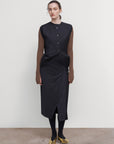 WOOL-BLEND VEST WITH DRAPED SIDES
