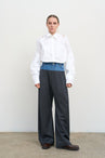 WIDE-LEG PANTS WITH DENIM PANEL