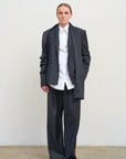 Wide Leg Trousers With Adjustable Waist in Black 