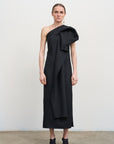 WOOL-BLEND DRESS WITH FLORAL DETAIL