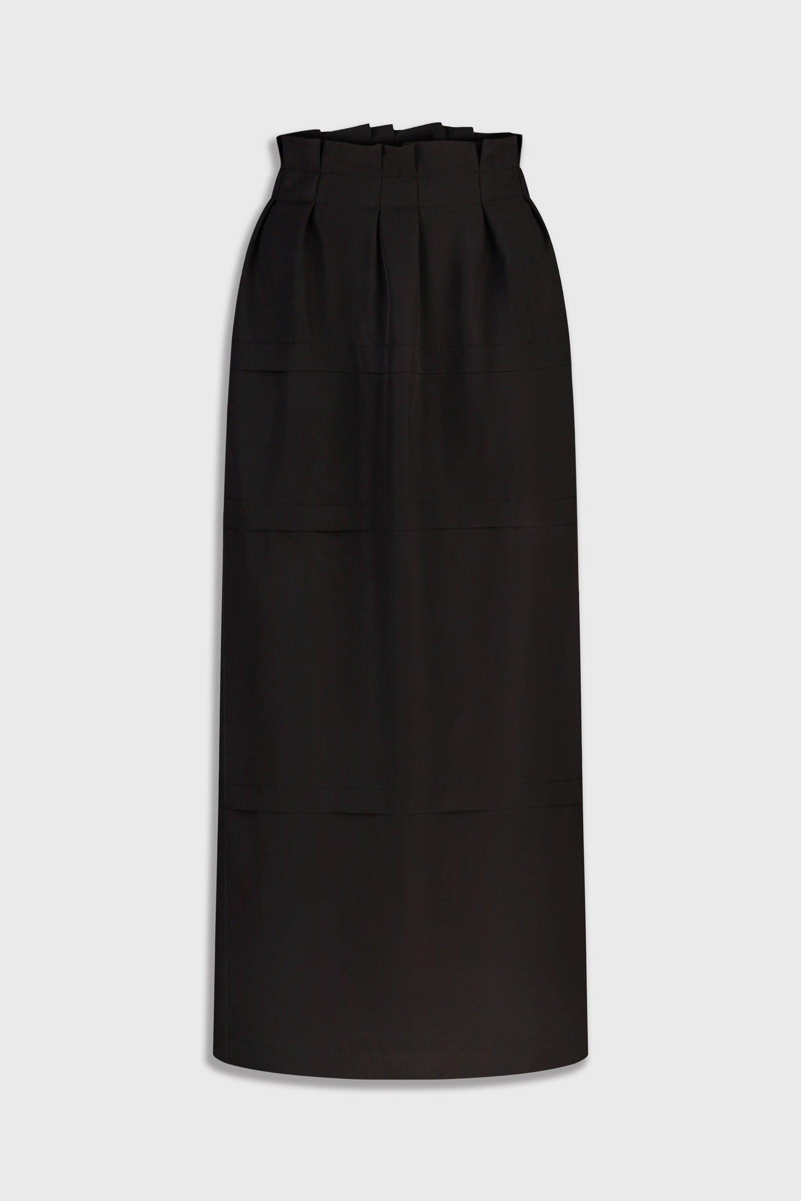 Wool-Blend Midi Skirt in Black
