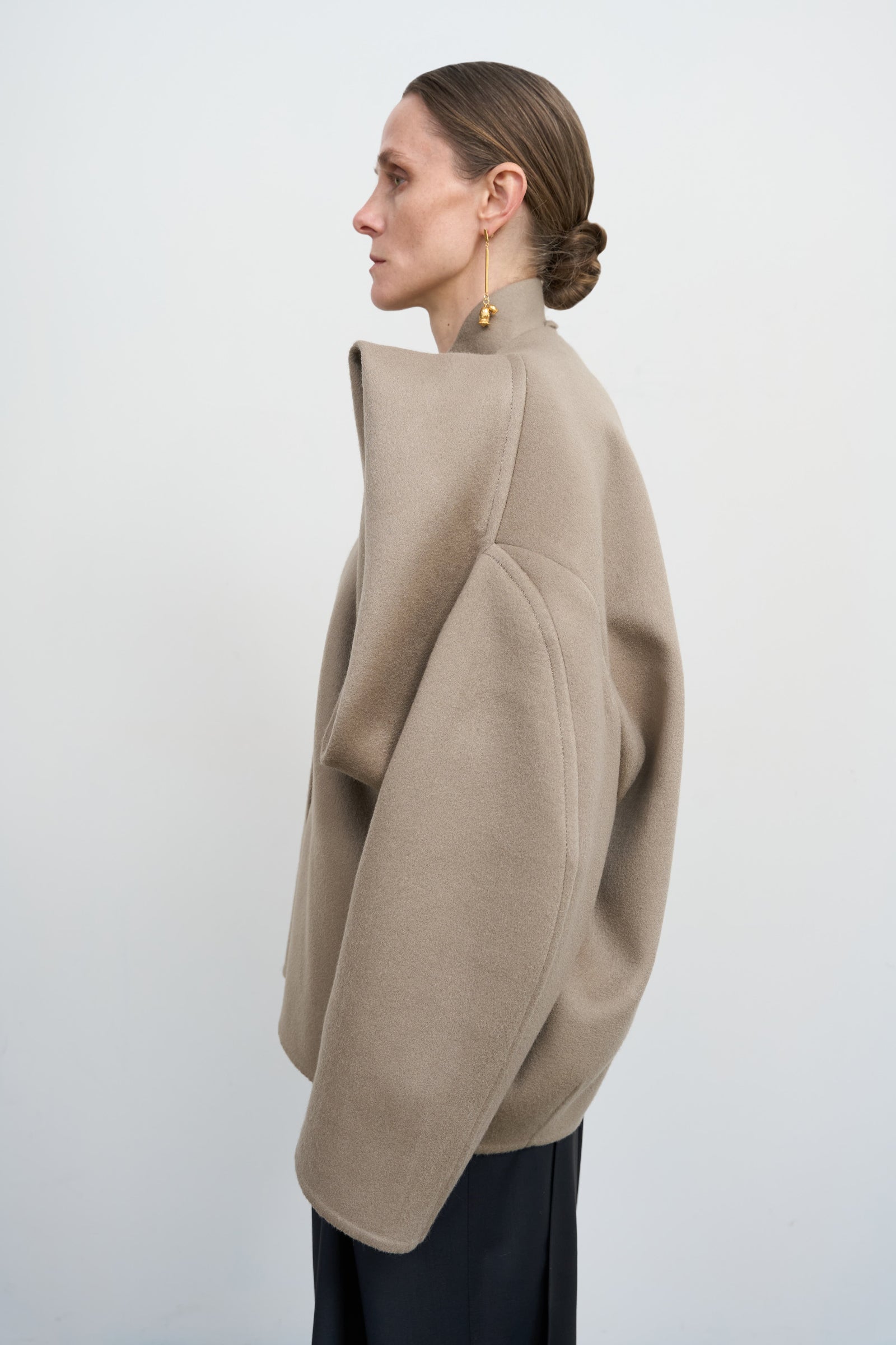 WOOL BOMBER WITH FLORAL SLEEVE ACCENTS