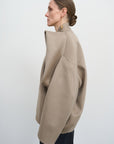 WOOL BOMBER WITH FLORAL SLEEVE ACCENTS