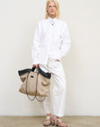ZIP BAG IN CANVAS WITH SHOULDER STRAP 1