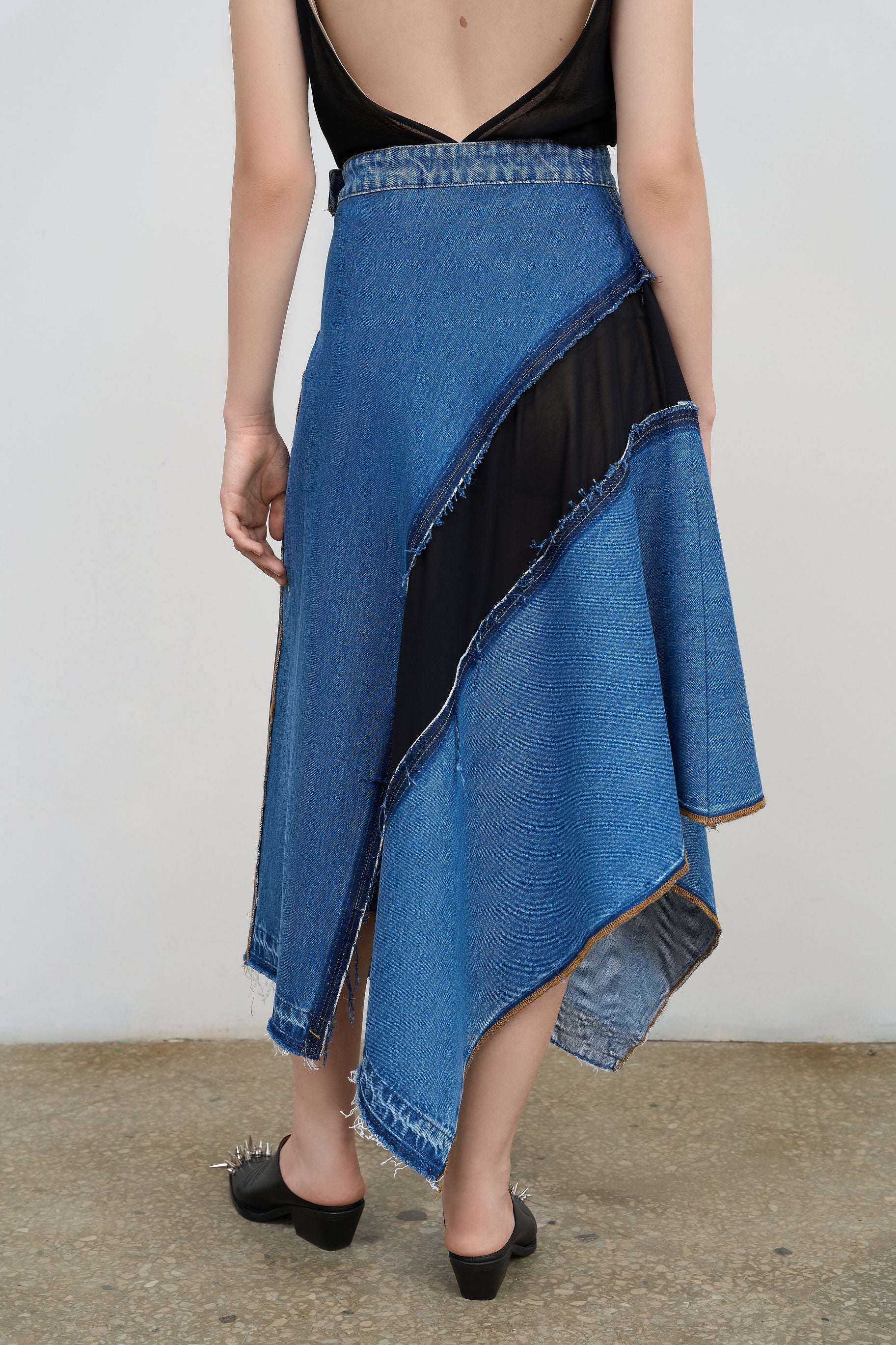 その他 salsation AsymmetricTank BlueDenim M ASYMMETRIC DENIM MAXI SKIRT – Litkovska
