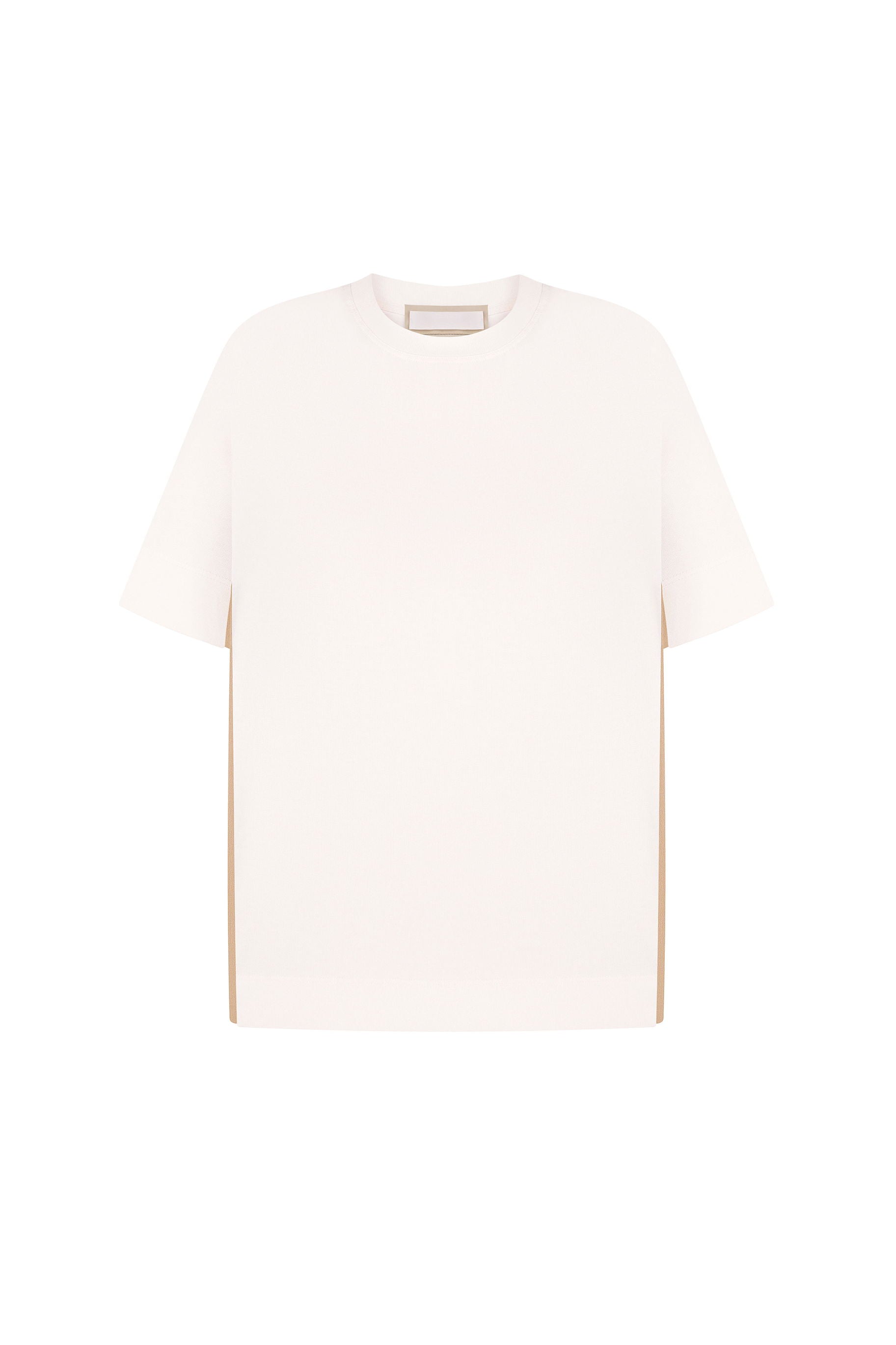 【LITKOVSKA】 WOMEN T-SHIRT COTTON T-SHIRT WITH SIDE CHIFFON STRIPES – Litkovska