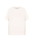 COTTON T-SHIRT WITH SIDE CHIFFON STRIPES