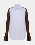 SHIRT WITH RIBBED-KNIT SLEEVES