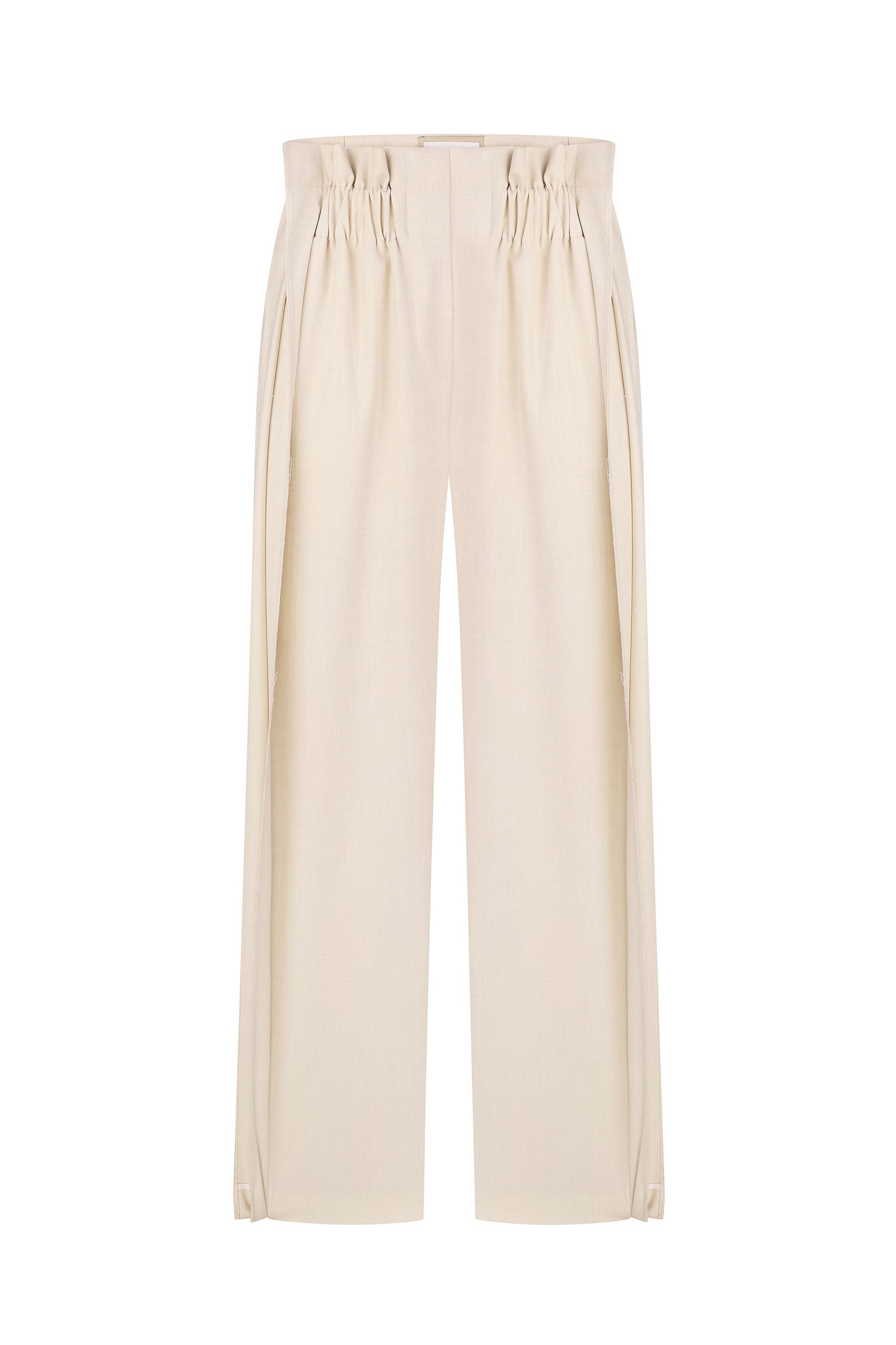 HIGH-RISE PLEATED WIDE-LEG PANTS