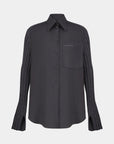 SHIRT WITH RIBBED-KNIT SLEEVES