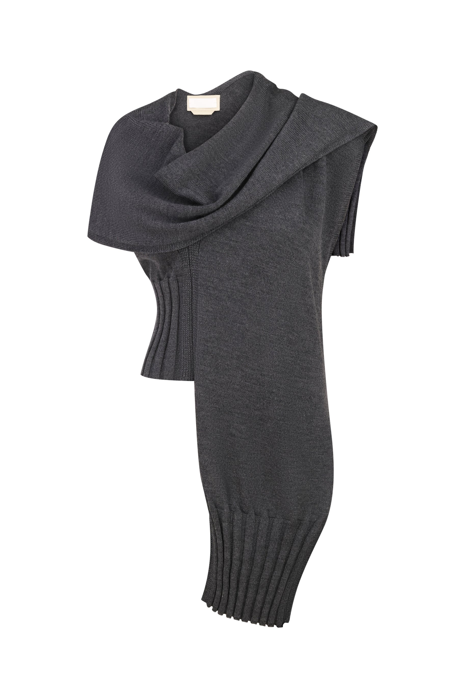 LAYERED WOOL TOP IN GREY