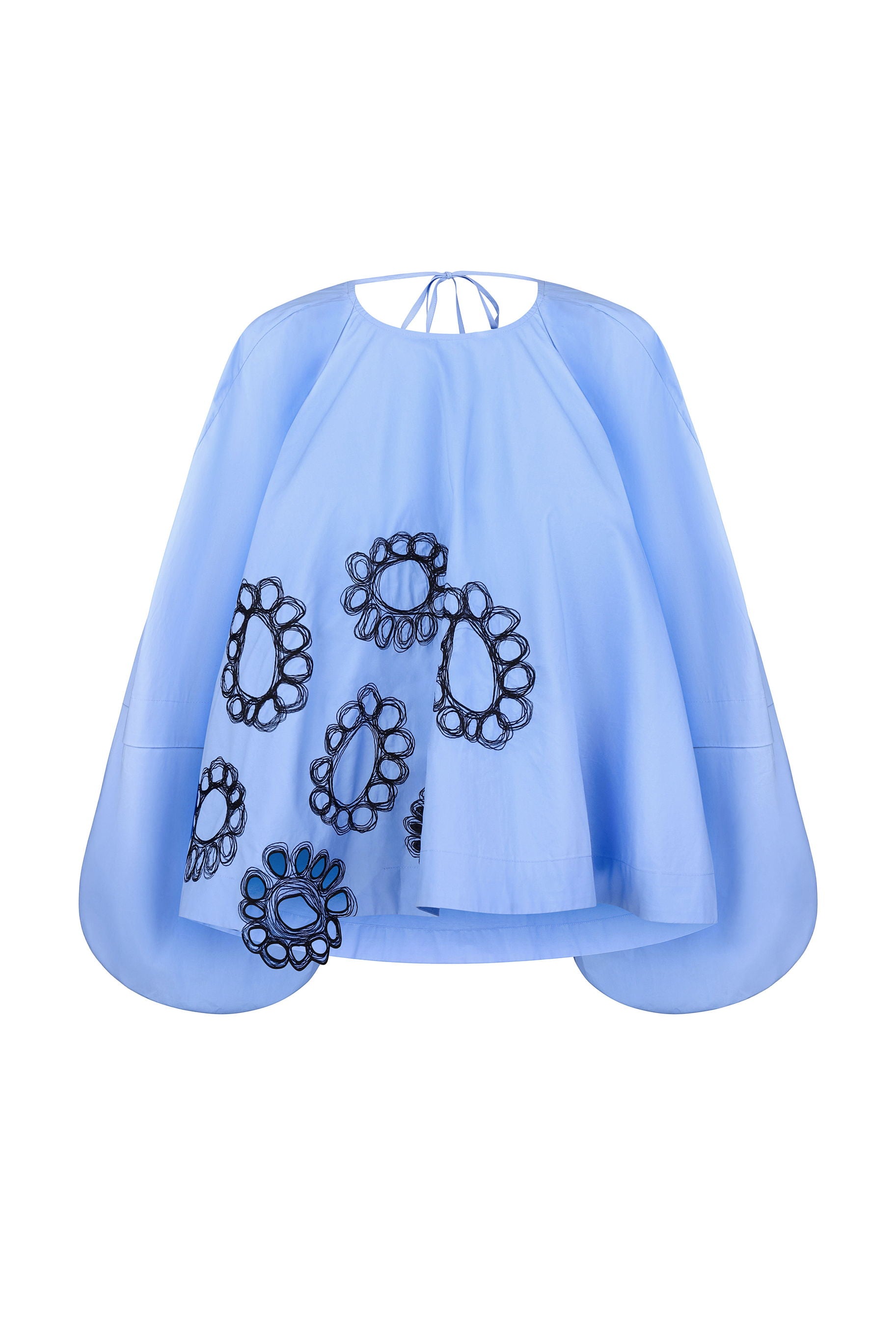 EMBROIDERED POPLIN BALLOON BLOUSE – Litkovska