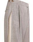 PANTS WITH FRAYED-EDGE SIDE STRIPES