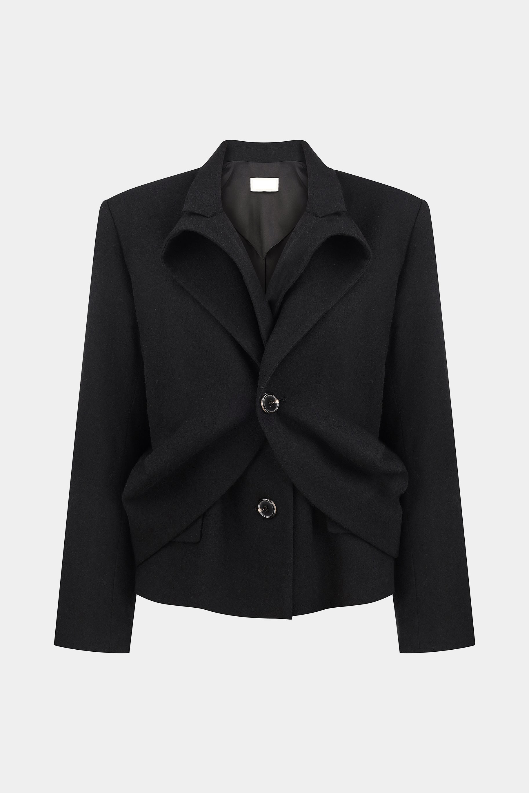 DRAPED WOOL PEACOAT