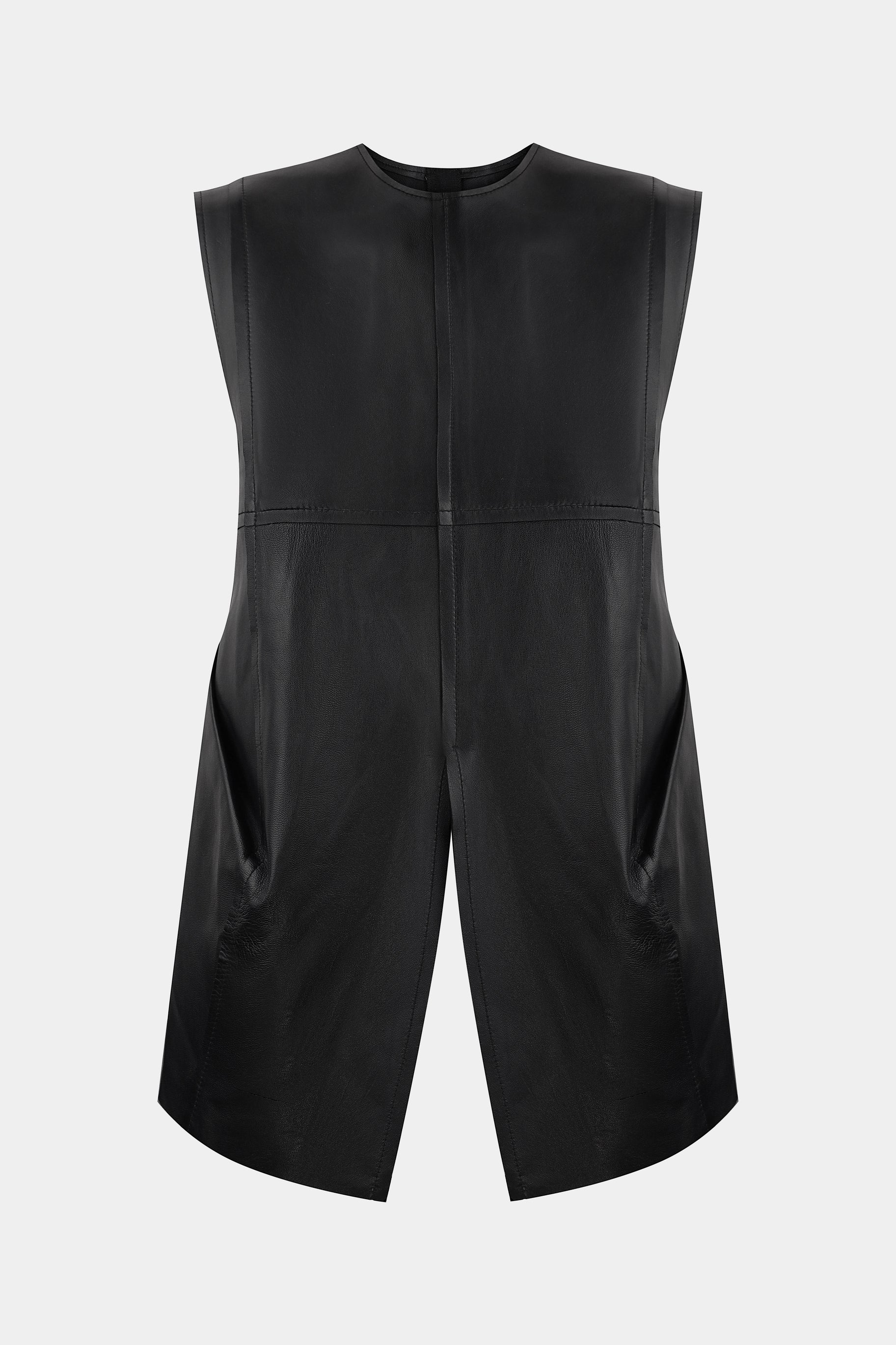 DECONSTRUCTED LEATHER TOP