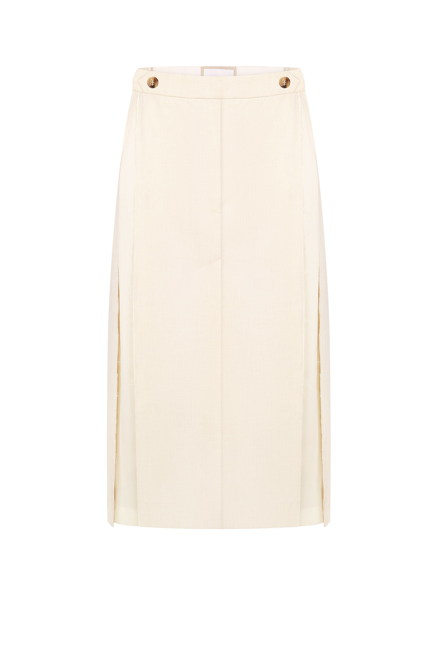 SKIRT WITH FRAYED-EDGE SIDE STRIPES