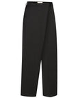 PINSTRIPED DECONSTRUCTED OFFSET-ZIP PANTS