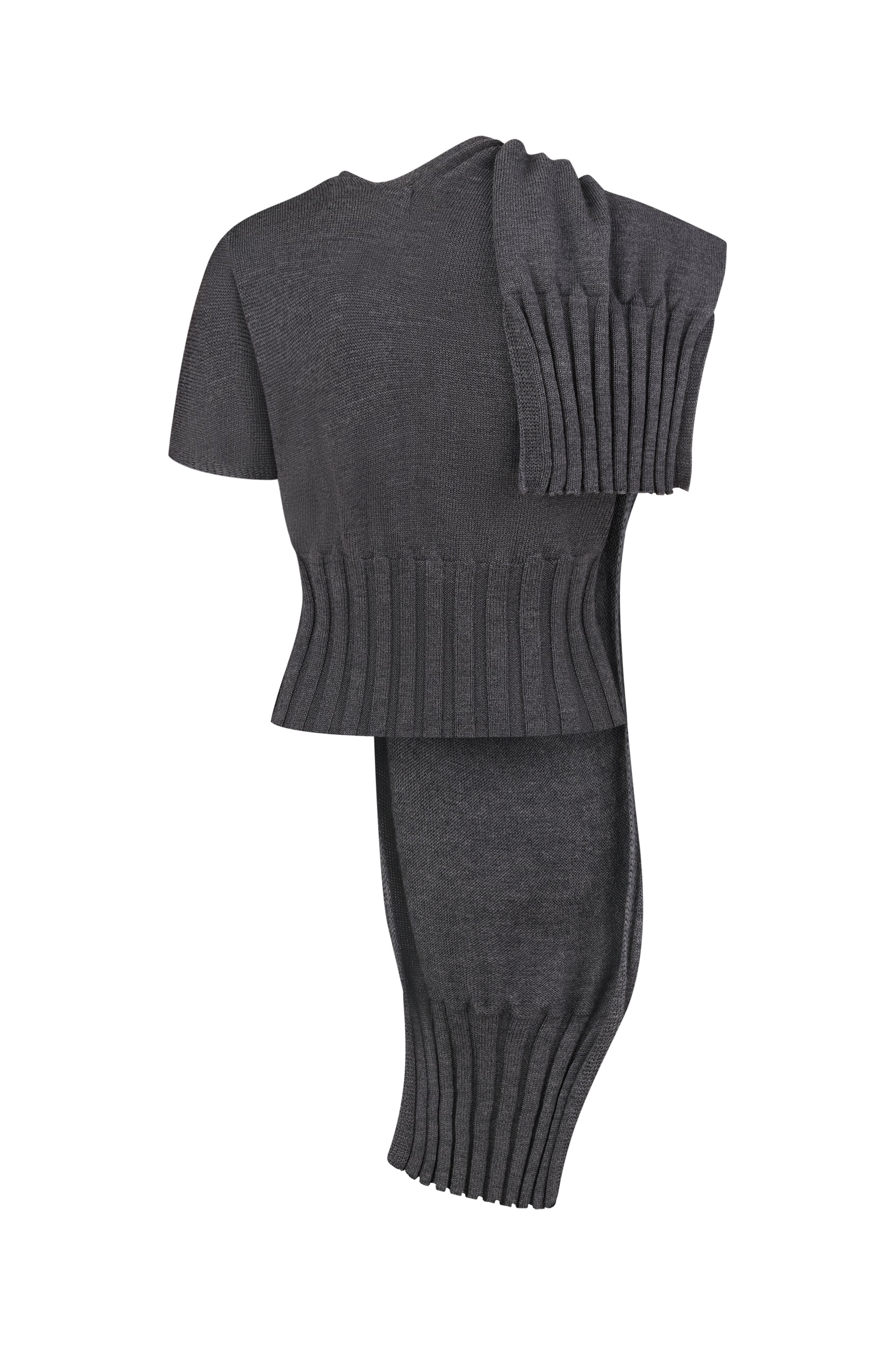 LAYERED WOOL TOP IN GREY